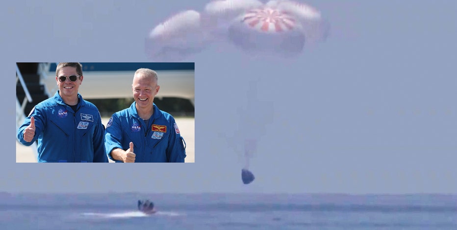 SpaceX capsule and NASA crew make 1st splashdown in 45 years
