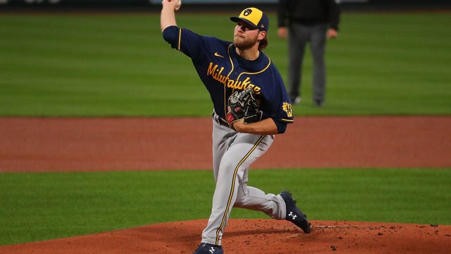 Brewers' Burnes goes on IL with strained left oblique