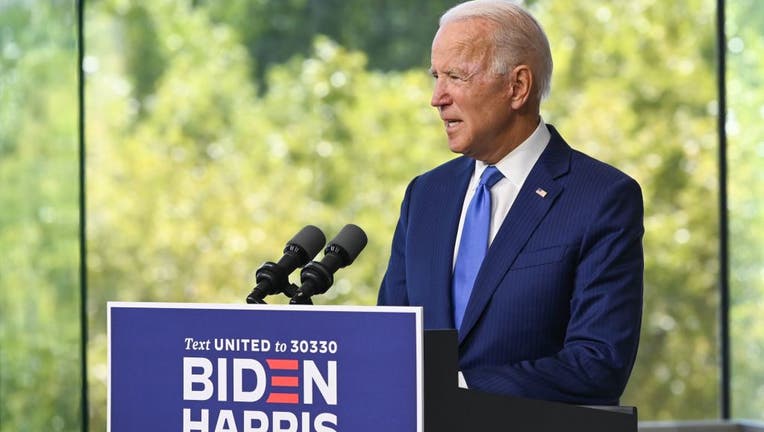FILE - Democratic presidential nominee and former Vice President Joe Biden speaks at the National Constitution Center in Philadelphia, Pennsylvania on September 20, 2020, to make a statement on the nomination for replacement of recently deceased Supreme Court Justice Ruth Bader Ginsburg.