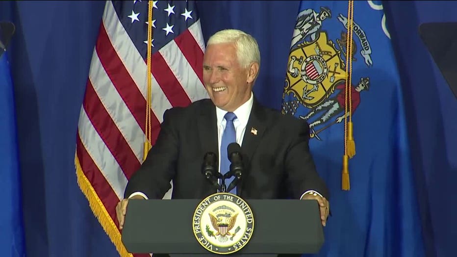 Vice President Mike Pence campaigns in Janesville, Wis.