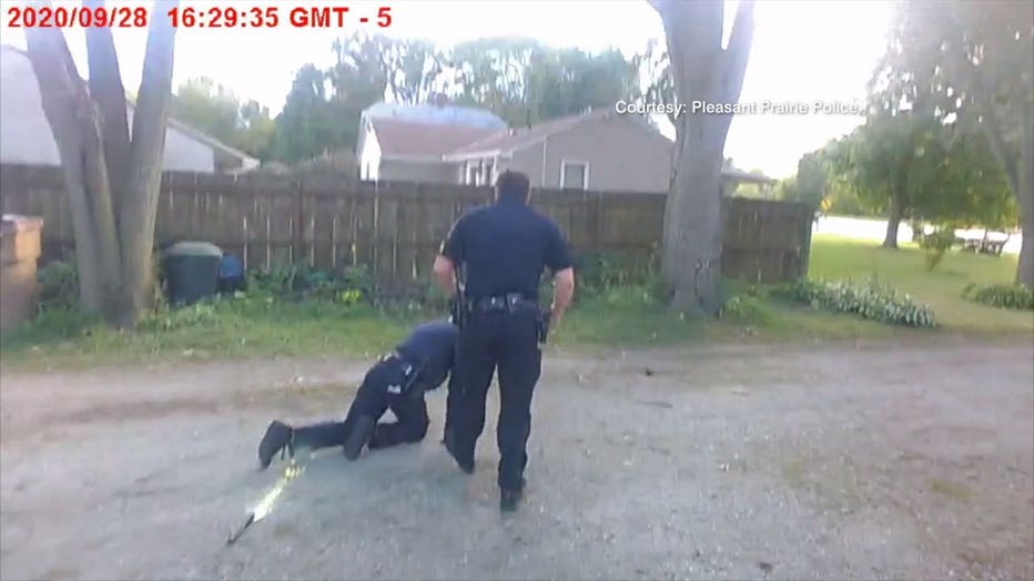 Body camera footage of Pleasant Prairie police officers at scene of fatal house fire