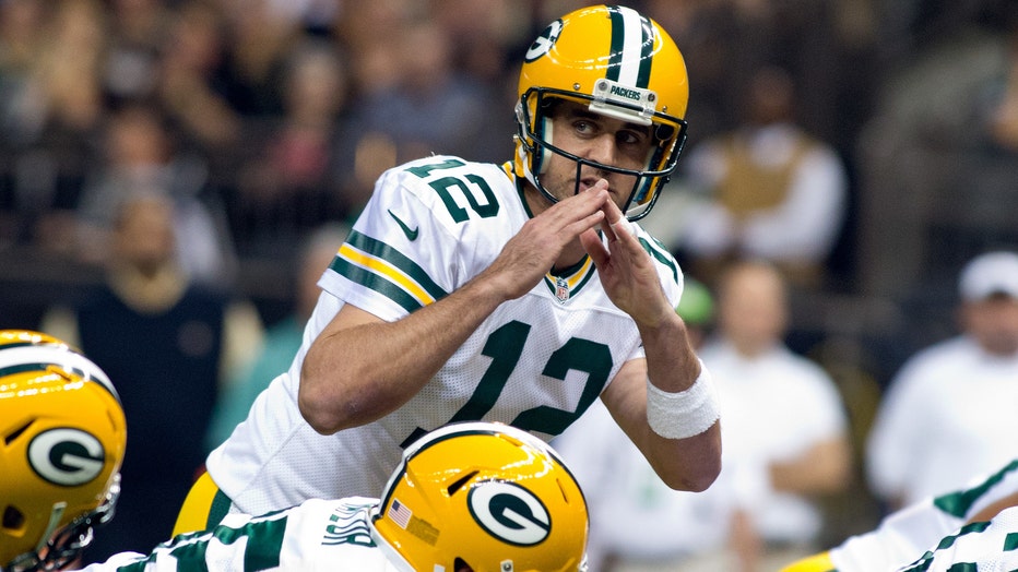 25 October 2014; Green Bay Packers at New Orleans Saints; Green Bay Packers Quarterback Aaron Rodgers (12) during a game in New Orleans Louisiana (Photo by John Korduner/Icon Sportswire/Corbis/Icon Sportswire via Getty Images)