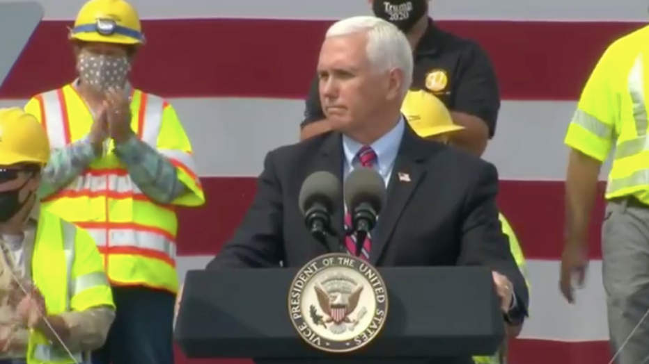 Vice President Pence speaks to supporters in La Crosse, Wis.