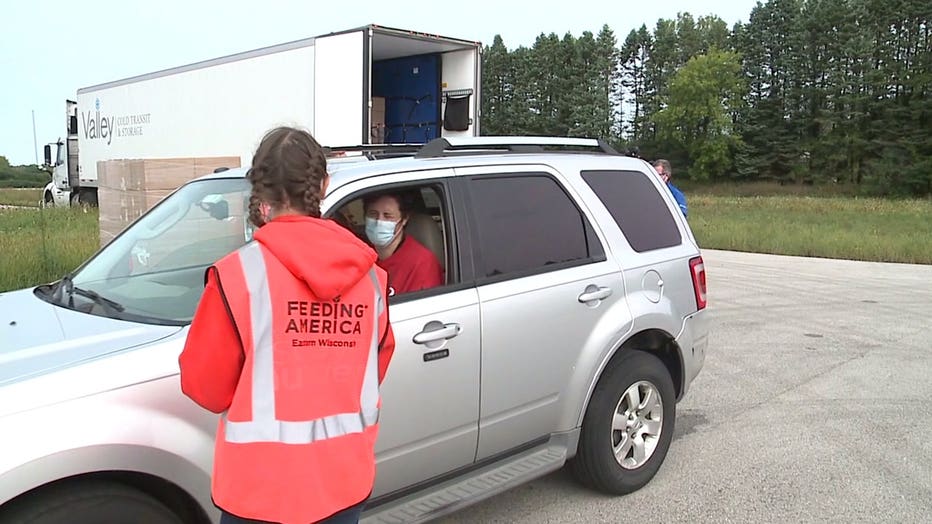 Feeding America Eastern Wisconsin drive-up food distribution event