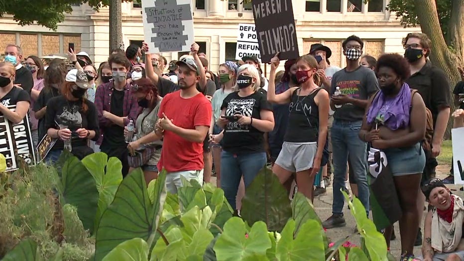 Protesters march two weeks after shooting of Jacob Blake in Kenosha