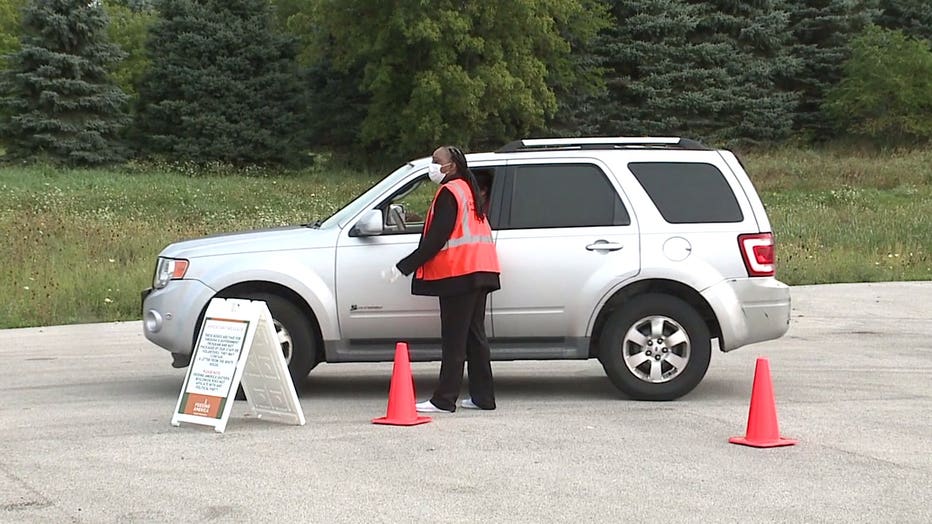 Feeding America Eastern Wisconsin drive-up food distribution event