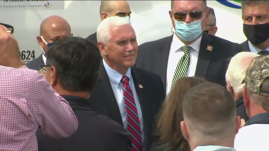 Vice President Pence speaks to supporters in La Crosse, Wis.