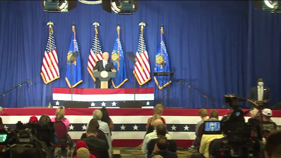 Vice President Mike Pence campaigns in Janesville, Wis.