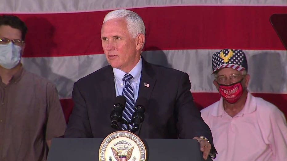 Vice President Mike Pence campaigns in Eau Claire, Wis.