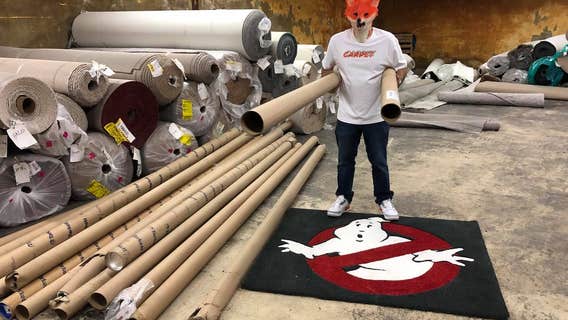 NJ flooring company offers free carpet tubes for making Halloween candy chutes, quickly runs out