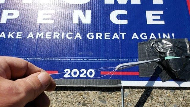 Bomb Squad responds to 'small audible alarms' taped to political campaign signs in Easton