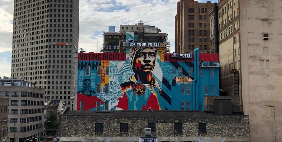 'Get out and vote:' New mural on display in downtown Milwaukee