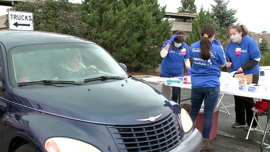 Flu vaccine drive-thru at Froedtert's Town Hall Health Center in Menomonee Falls