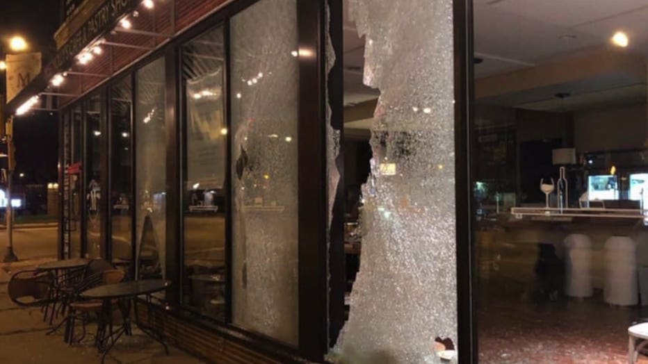 Miss Molly's Cafe, damaged amid unrest that followed protests in Wauwatosa