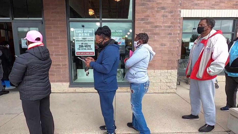 Early voting in Milwaukee on Oct. 20, 2020