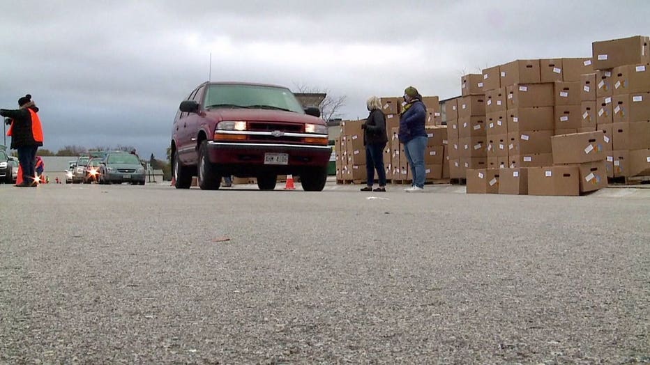 Fond du Lac Community Church drive-thru food giveaway on Wednesday, Oct. 21