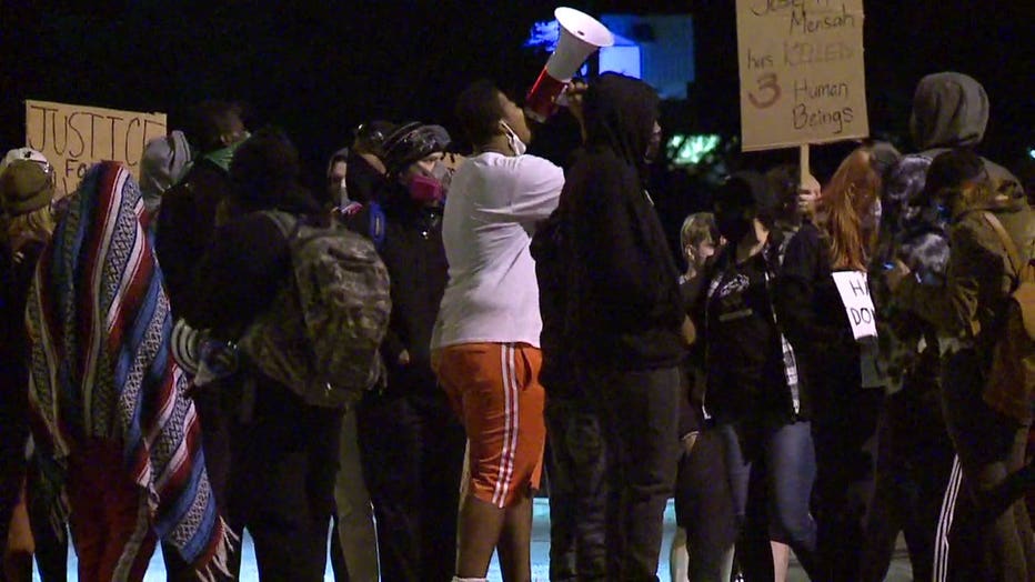 Protest outside of Wauwatosa City Hall on Oct. 10 following the decision not to criminally charge Officer Joseph Mensah