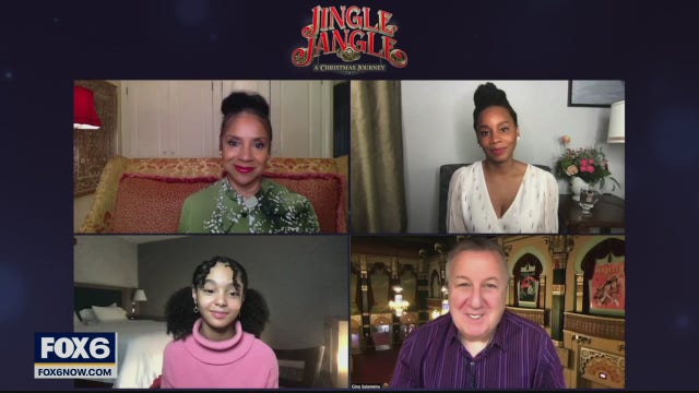 Gino talks with the cast of 'Jingle Jangle: A Christmas Journey'