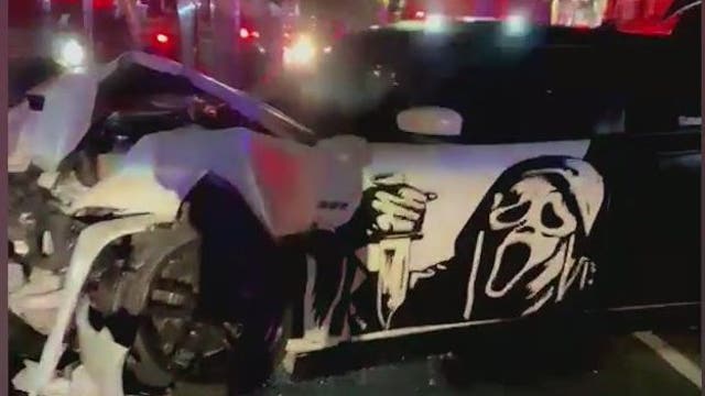 Three hospitalized after speeding vehicle strikes Uber, police say