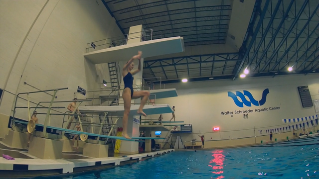 Whitnall High School diver making social media splash