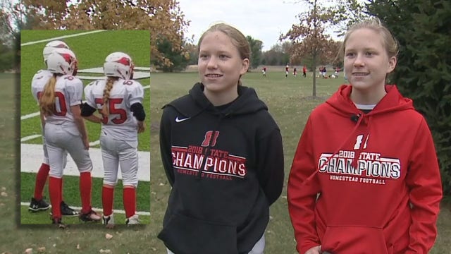 'Girls can play:' Twins turn heads on youth football team