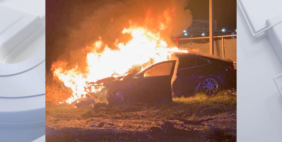 18-year-old cited for OWI after fiery crash in Racine County