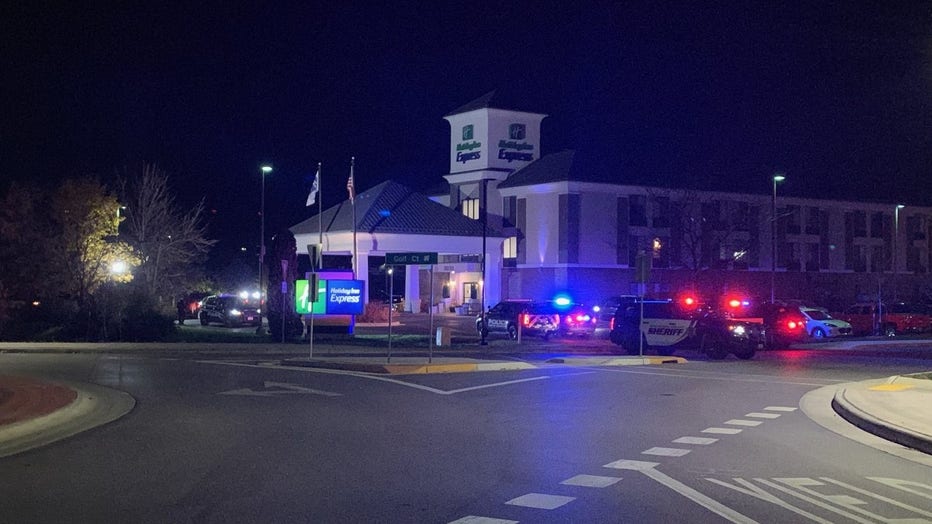 Police presence in Delafield where two officers where shot
