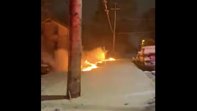 Wild video of downed power line in West Bend