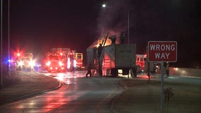 Semi fire temporarily shut down portion of I-43 Wednesday morning