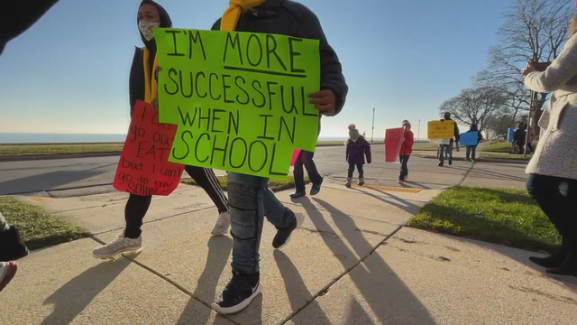 Educators, families protest and petition for in-person learning