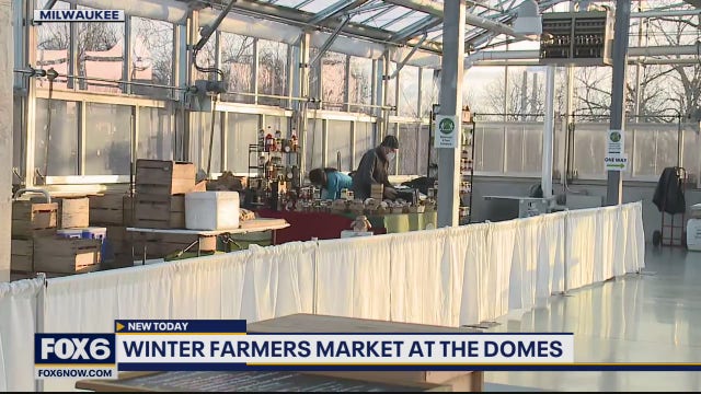 Winter farmers market at the Mitchell Park Domes
