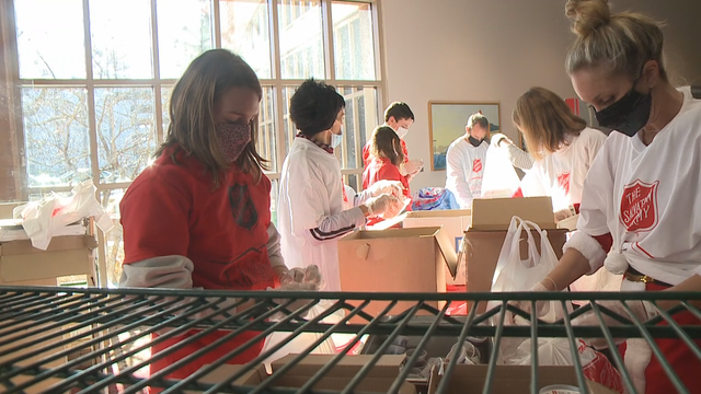 Salvation Army distributes holiday meals, gifts