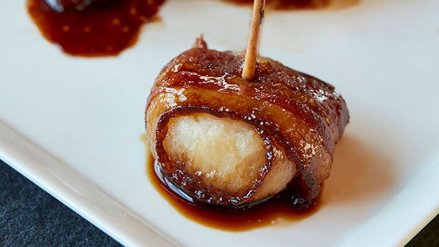 Cook up a classic appetizer -- bacon-wrapped water chestnuts