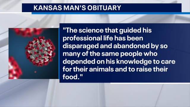 Kansas man's obituary criticizes those who won't wear masks