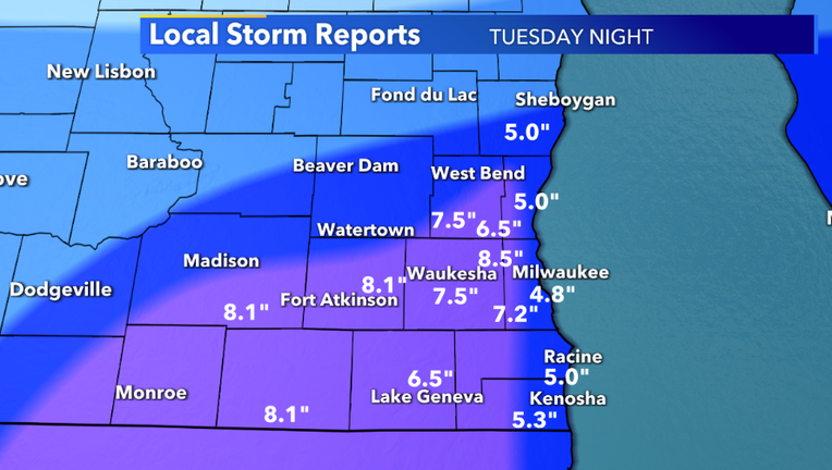 national weather service chicago snow totals