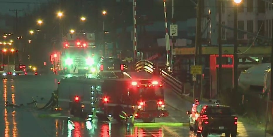 Fire, possible explosion at construction site near 1st and Becher
