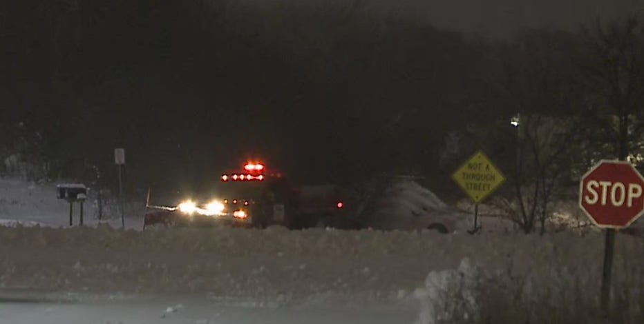 Snow winding down, many roads remain snow covered and slippery