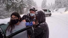 'Impromptu clinic:' Health workers stuck in snow give drivers vaccine