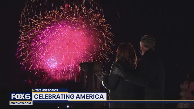 President Joe Biden ended his first night in the White House soaking in a fireworks show