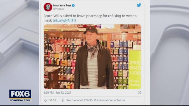Actor Bruce Willis is facing some backlash after he's caught not doing something