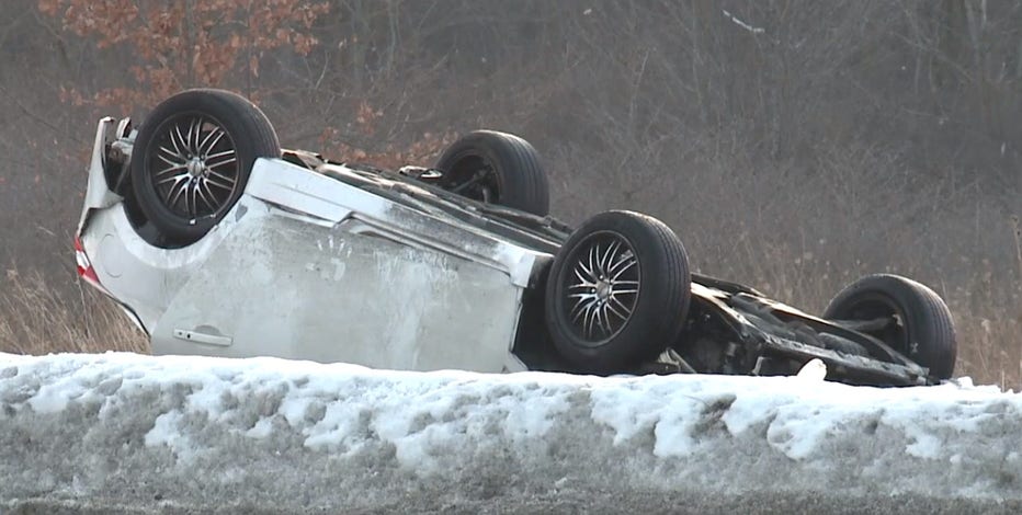 Driver extricated from vehicle after striking snowbank in Milwaukee