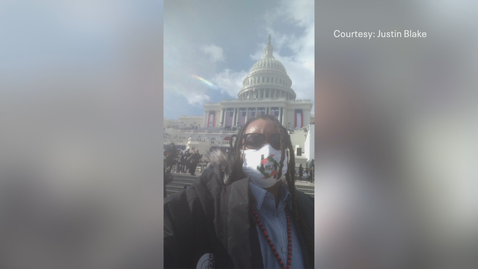 Justin Blake outside the U.S. Capitol on Inauguration Day 2021, Jan. 20.