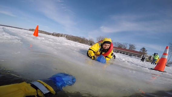 Racine County fire departments hold ice rescue training