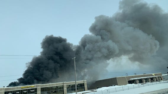 Smoke billows from business fire near I-94 in Waukesha County
