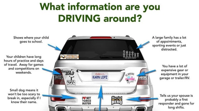 What info are you driving around? Sheriff’s department warns of bumper stickers, decal dangers