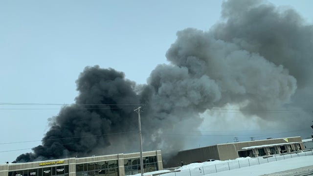 Smoke billows from business fire near I-94 in Waukesha County