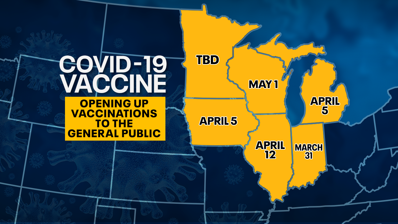 States rush to open vaccines to the general public;  WI is held on May 1st
