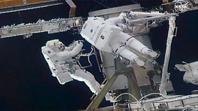 Spacewalking astronauts finish solar panel prep for ISS power boost