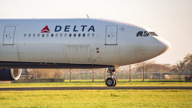 FILE - A Delta Air Lines Airbus A330 aircraft is pictured on Nov. 18, 2020 in Amsterdam, Netherlands. (Photo by Nicolas Economou/NurPhoto via Getty Images)