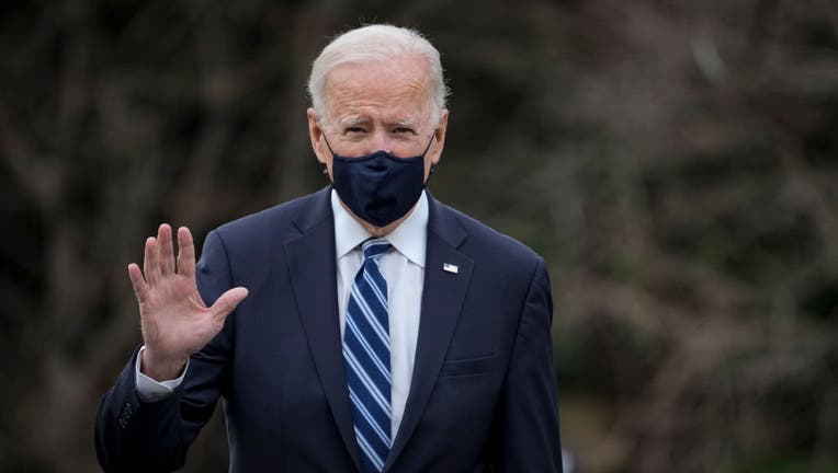 President Joe Biden walks toward Marine One on the South Lawn of the White House on March 16, 2021 in Washington, D.C. (Photo by Drew Angerer/Getty Images)